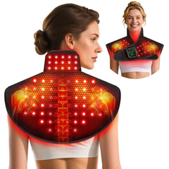 RELEXNOW shoulder pad coverage highlighting broad red light therapy for neck and back