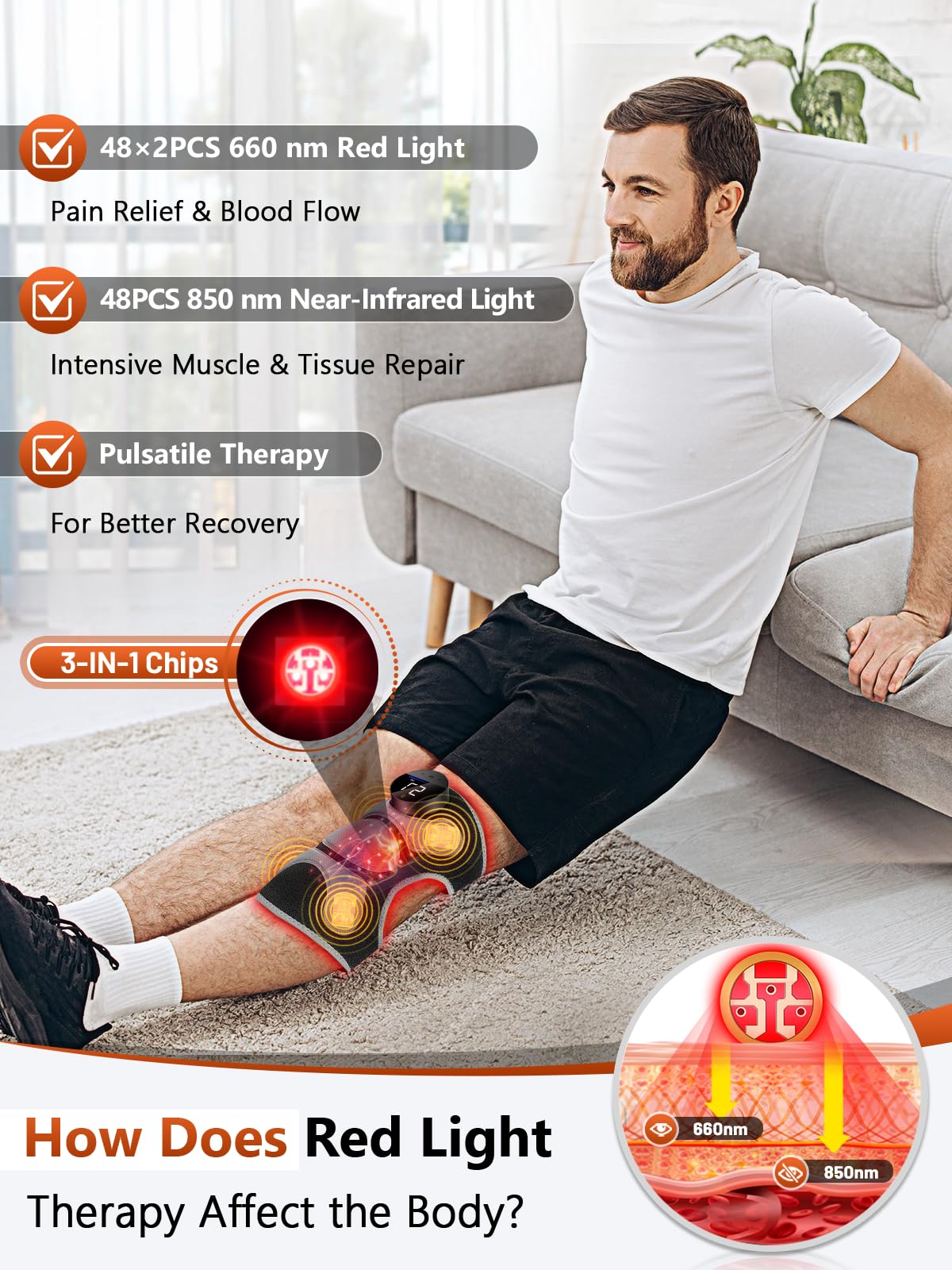 RELEXNOW extension strap 25 inch showing extended reach for multi-joint relief