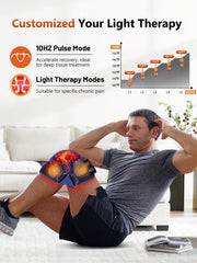 RELEXNOW knee brace four zones close-up highlights targeted massage areas.