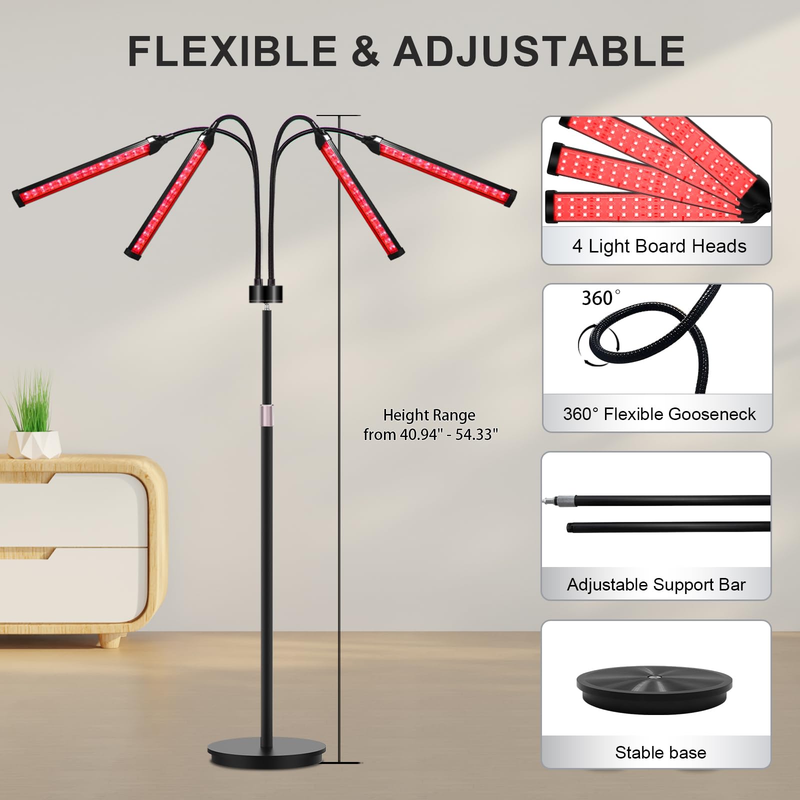 Relhafethy floor lamp with disc base stabilizes on carpet and floors