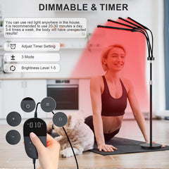 Relhafethy red light lamp with 360-degree gooseneck for flexible angle placement