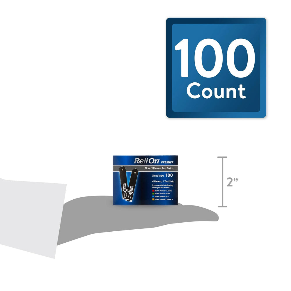 ReliOn Premier test strips offer quick handling for simple daily measurements.