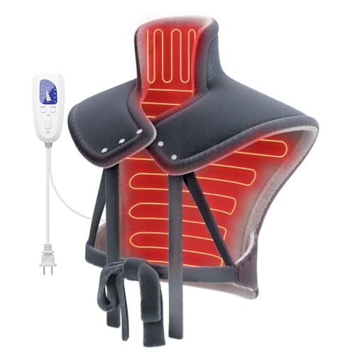 ReliefRX snug-fit neck-shoulder-back wrap with secure straps for steady heat therapy.