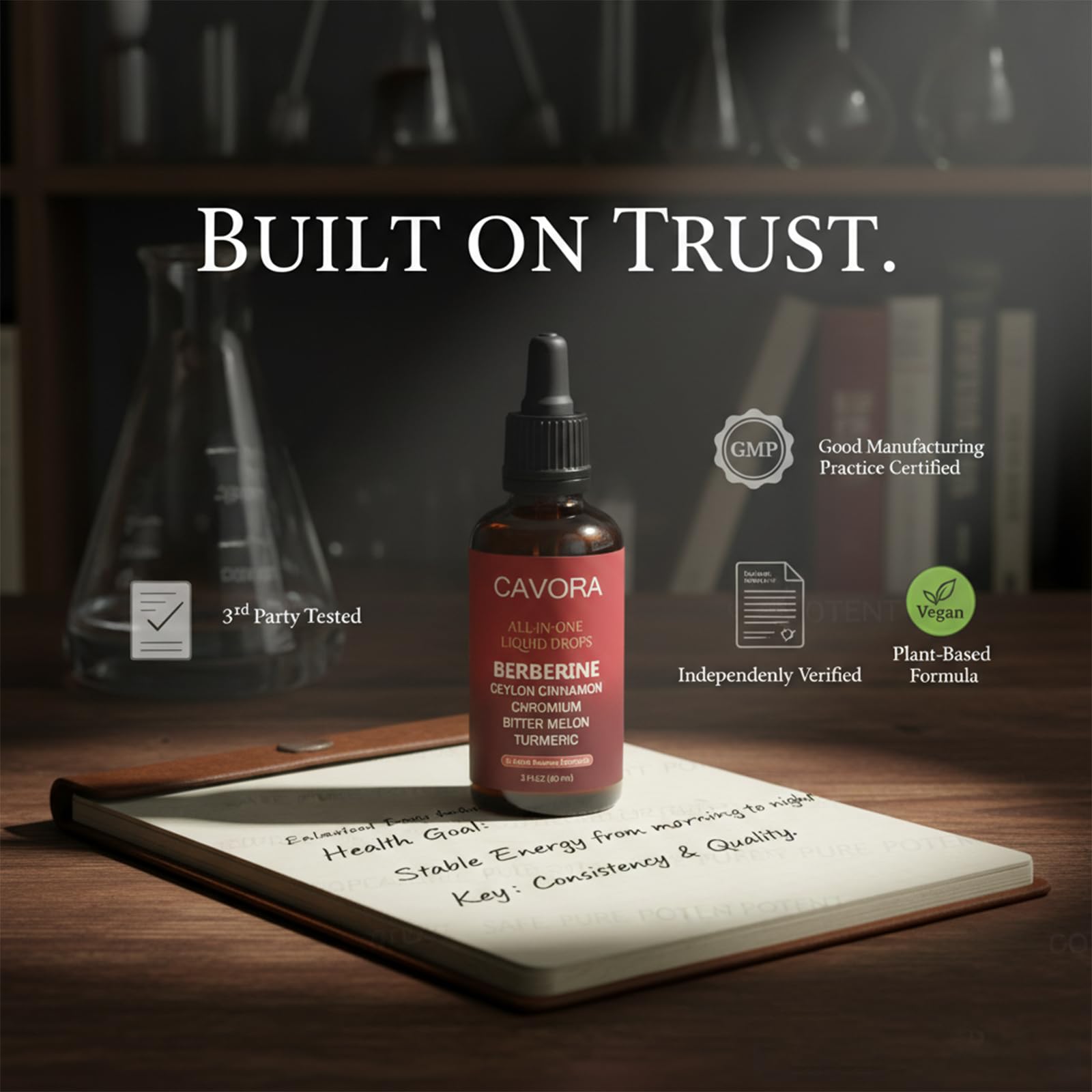 Relify Cavora vegan non-GMO seal emphasizes clean ingredients