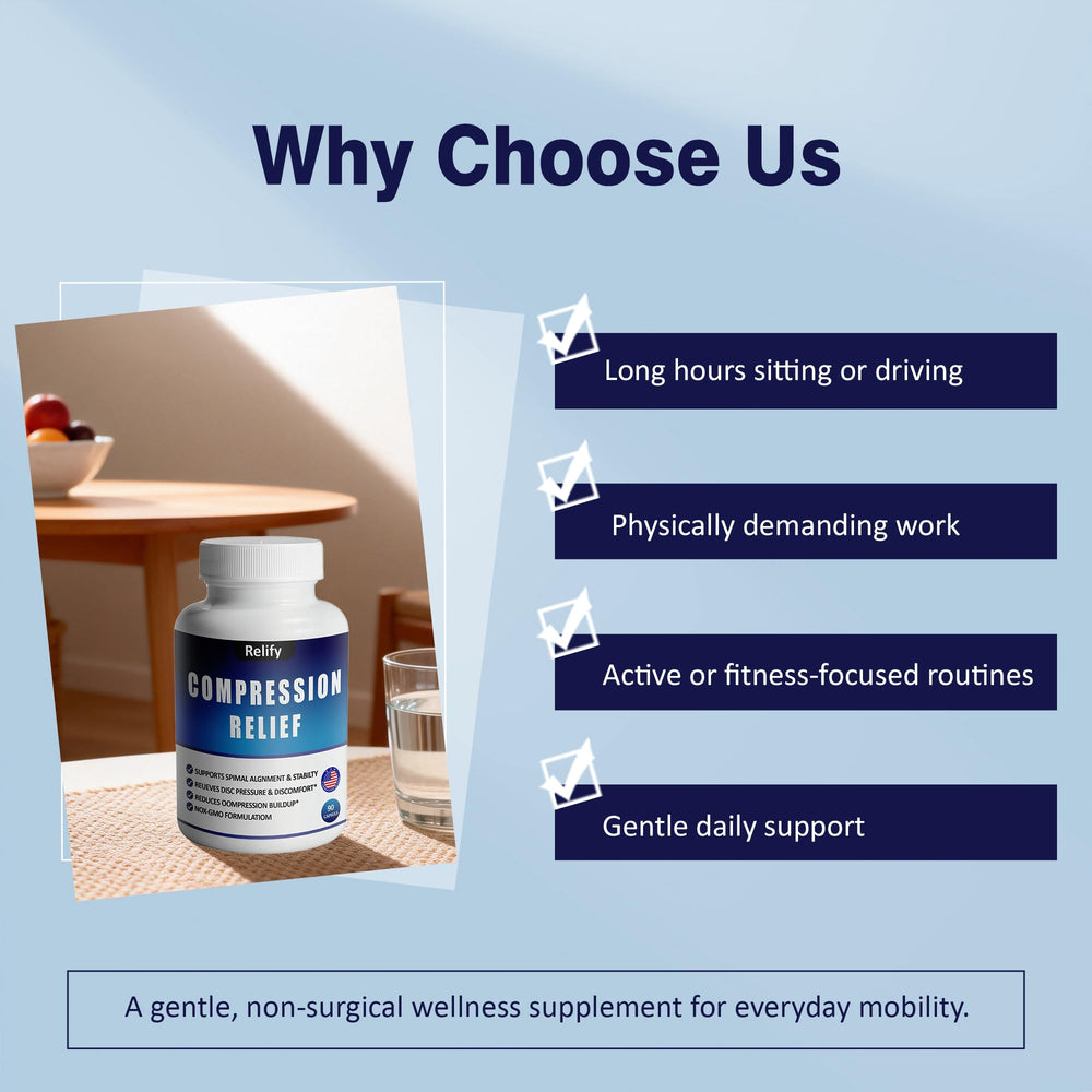 Relify Compression Relief Magnesium Complex daily use setup on a tidy desk