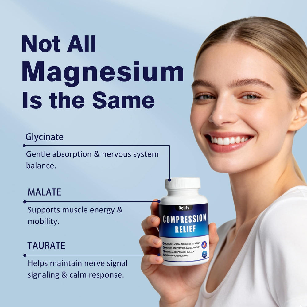 Relify Compression Relief Magnesium Complex GMP facility seal indicating quality