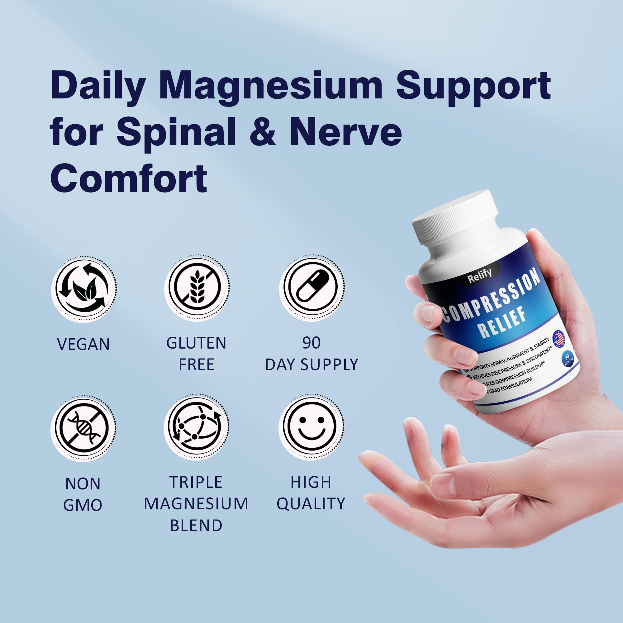 Relify Compression Relief Magnesium Complex morning routine on a desk