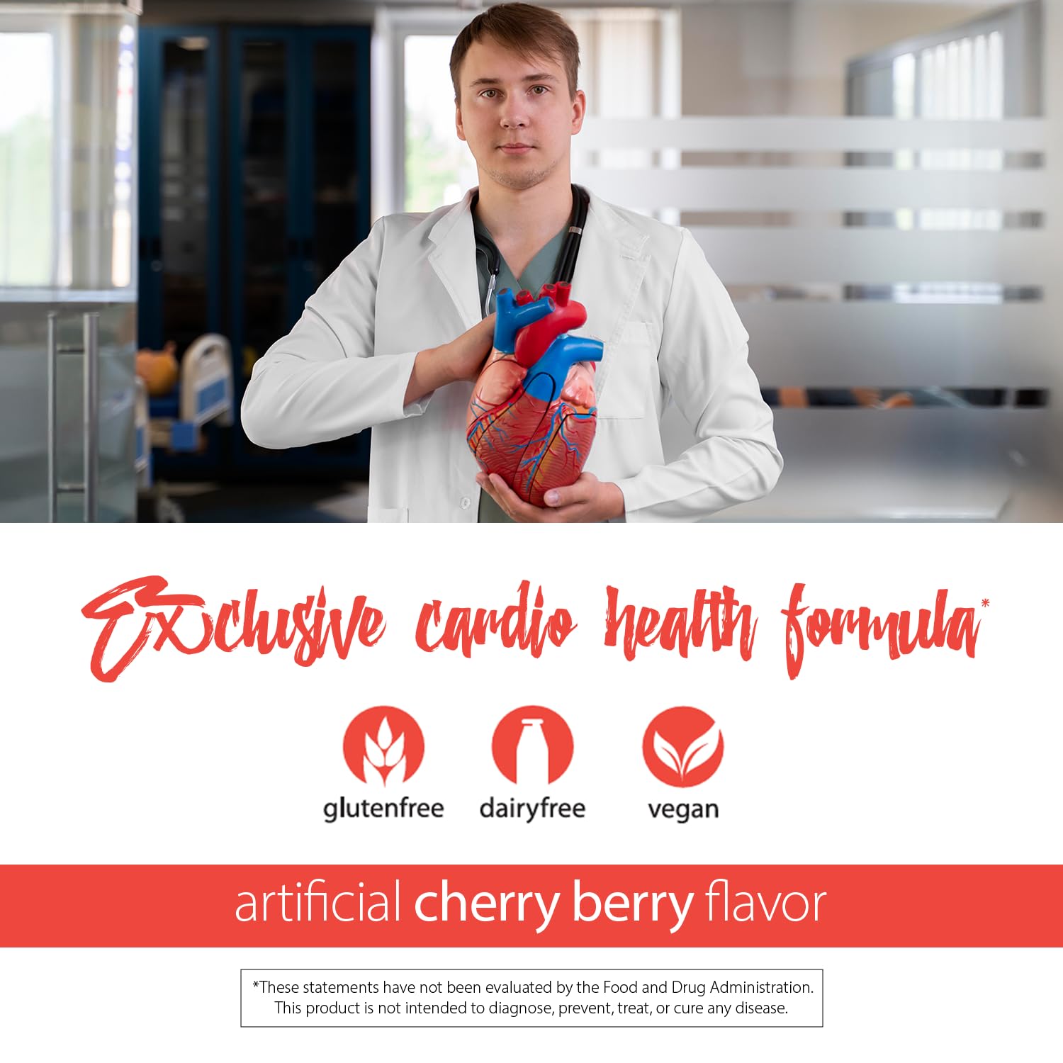 RELIV CardioSentials serving in a glass with berries.