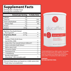 RELIV GlucAffect scoop-dispense illustrating easy measurement for consistent daily use.