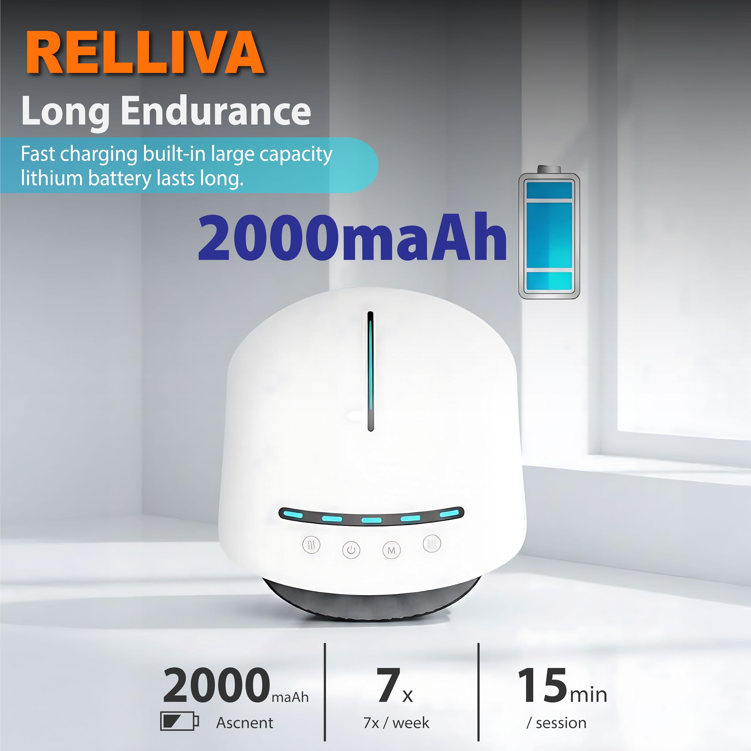 RELLIVA Knee Massager Pro+ cordless design enables portable use anywhere.
