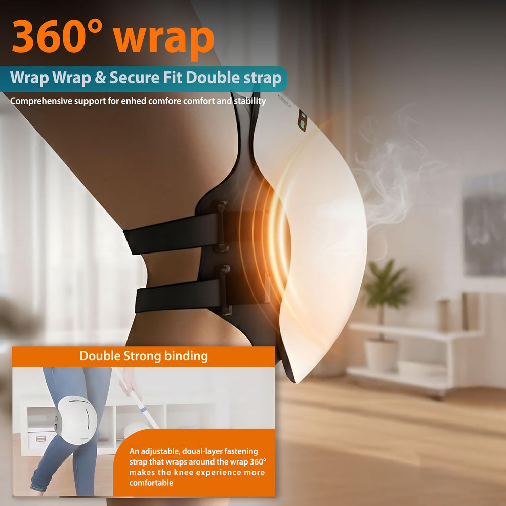 RELLIVA Knee Massager Pro+ heat therapy feature warming muscles.