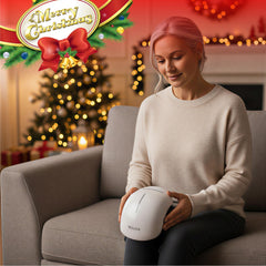RELLIVA Knee Massager Pro+ side view showing adjustable straps for a comfortable fit.