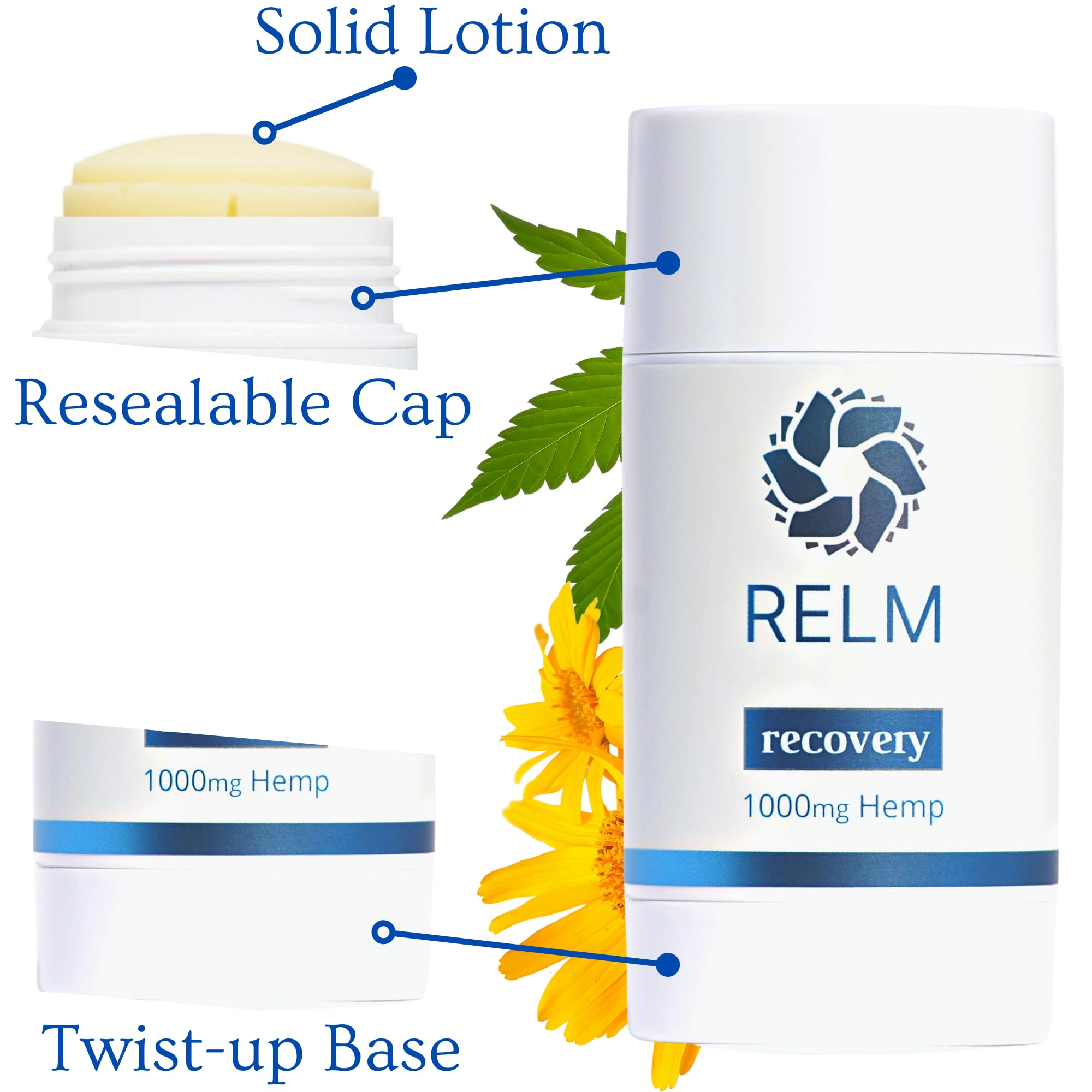 Relm Wellness ingredients including arnica, shea and cocoa butter.