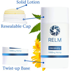 Relm Wellness ingredients including arnica, shea and cocoa butter.