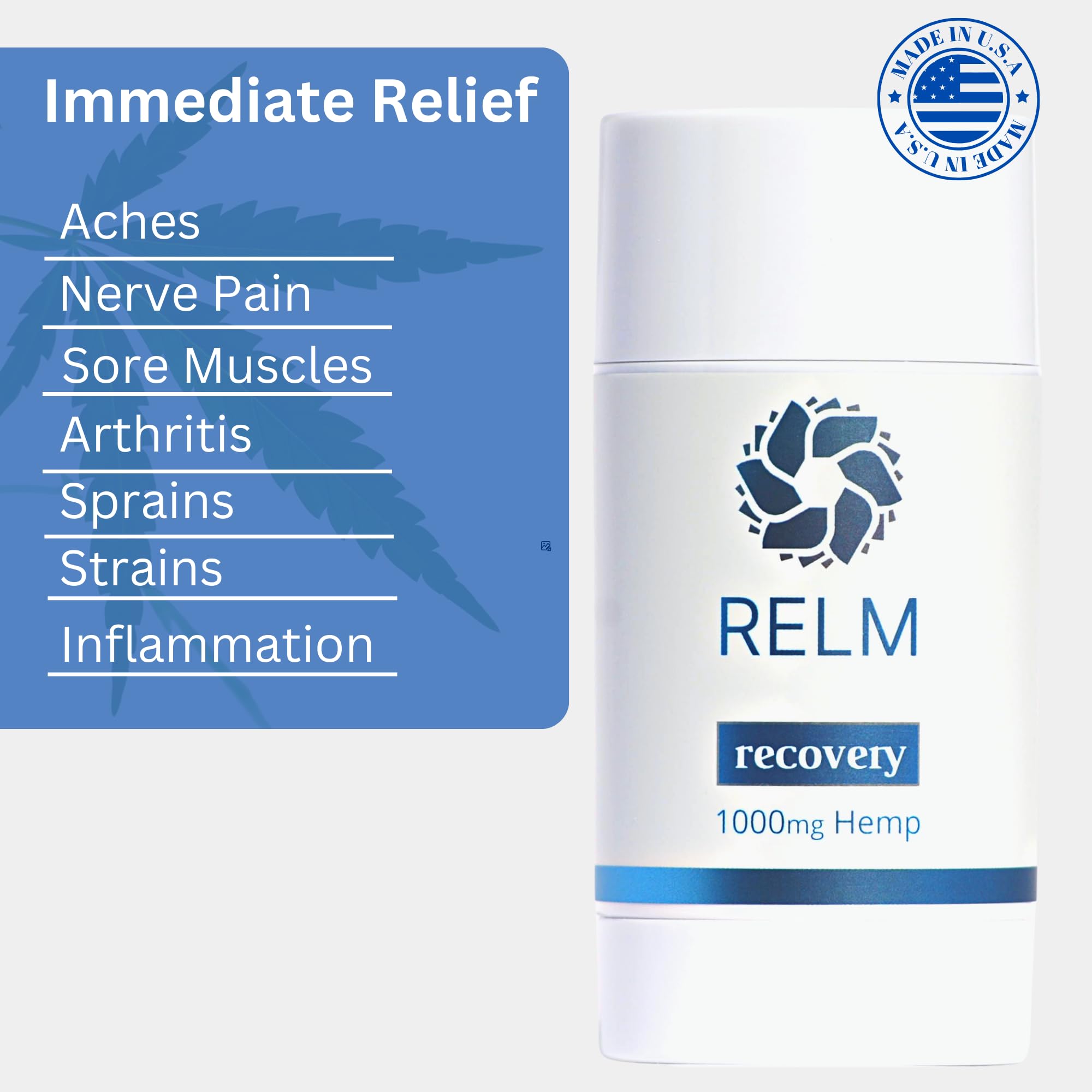 Relm Wellness 3 oz compact balm packaging for easy travel.