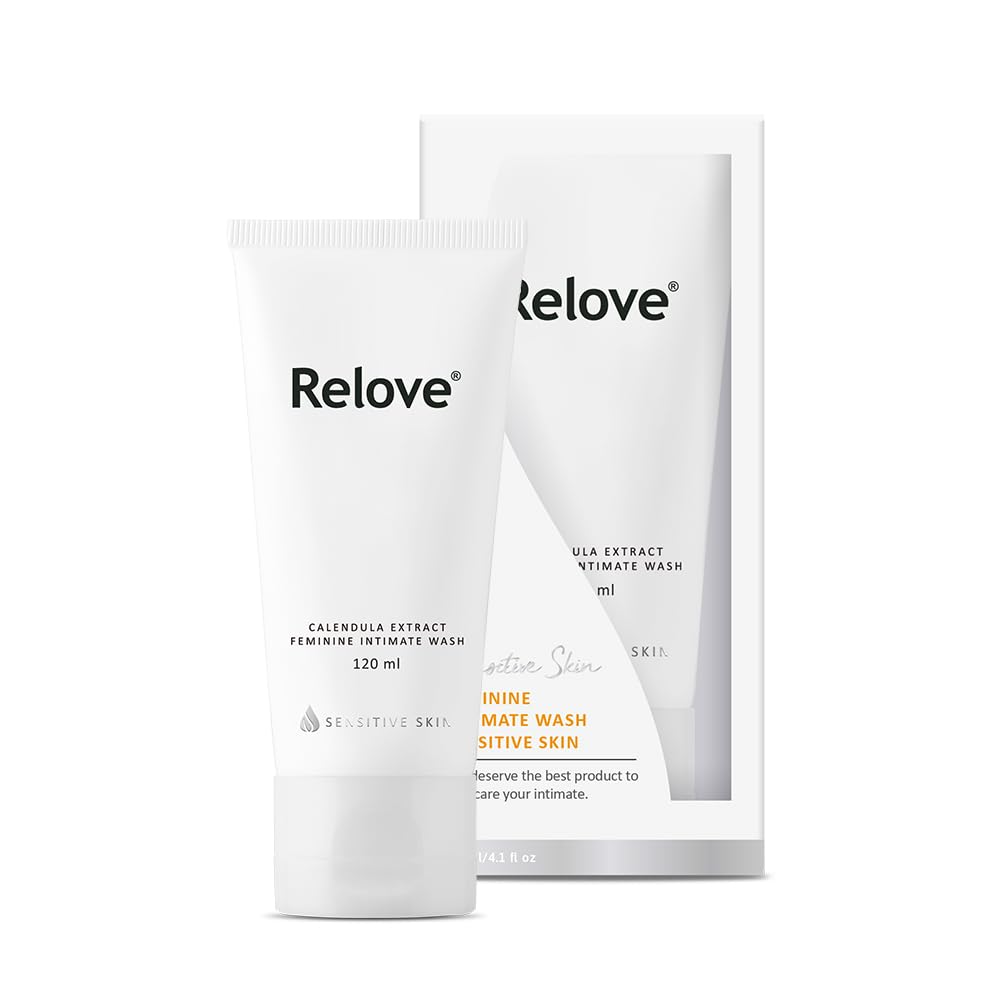 Relove Calendula Extract Feminine Wash bottle for gentle daily cleansing on sensitive skin