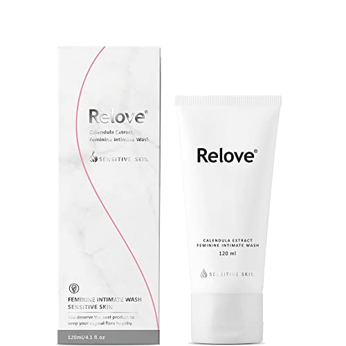 Relove Calendula Extract Feminine Wash pump usage showing easy, comfortable application