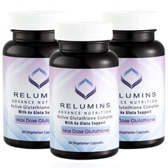 Relumins Advance White Glutathione Complex bottle for easy daily brightening support