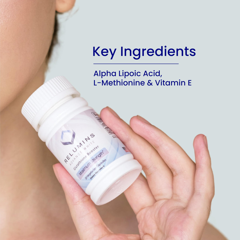 Relumins Advanced Glutathione Booster packaging highlights halal certification
