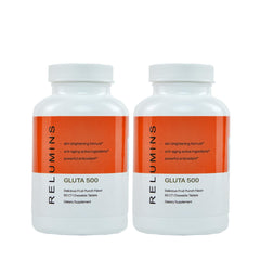 Relumins Gluta 500 chewable tablet ready for daily skincare routine