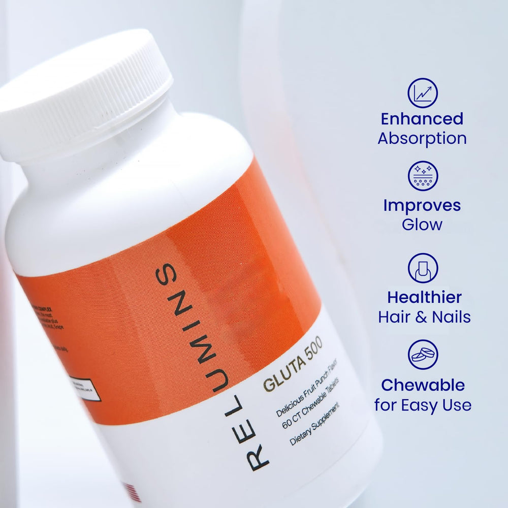 Relumins Gluta 500 grape seed extract adds antioxidant-like support for skin