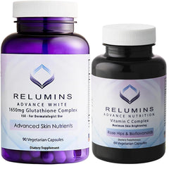 Relumins Glutathione 1650mg bottle supports radiant skin and even tone.