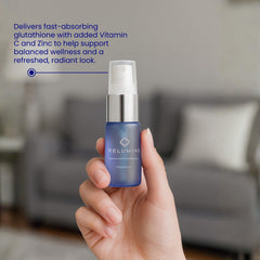 Relumins Glutathione spray packaging designed for travel.