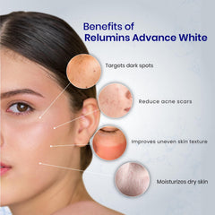 Relumins hand-held capsules image conveys convenient daily intake.