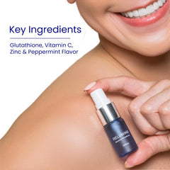 Relumins glutathione spray nozzle demonstrates precise dosing for convenient daily use.