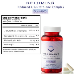 Relumins L-Glutathione gift-set display highlighting a Valentine-friendly option.