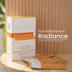 Relumins Marine Collagen blend with green tea and CoQ10 ingredients.
