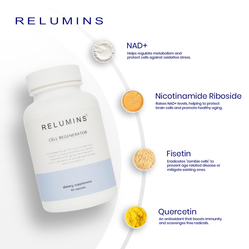 Relumins NAD+ label detail reveals ingredients supporting balanced daily routines