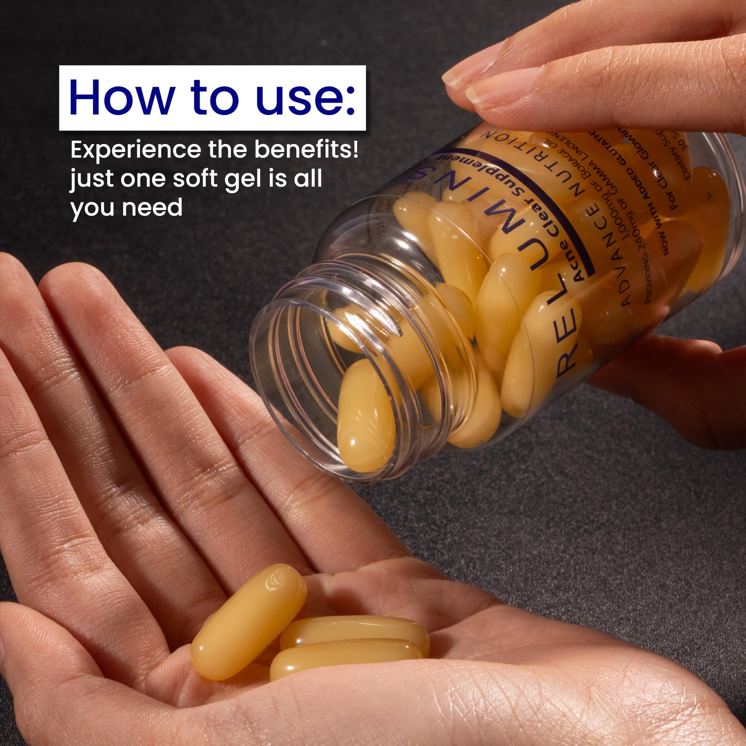 Relumins travel-friendly pack enables on-the-go skin care.
