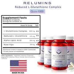 Relumins Spring Glow USA-made seal reinforces product quality and safety.