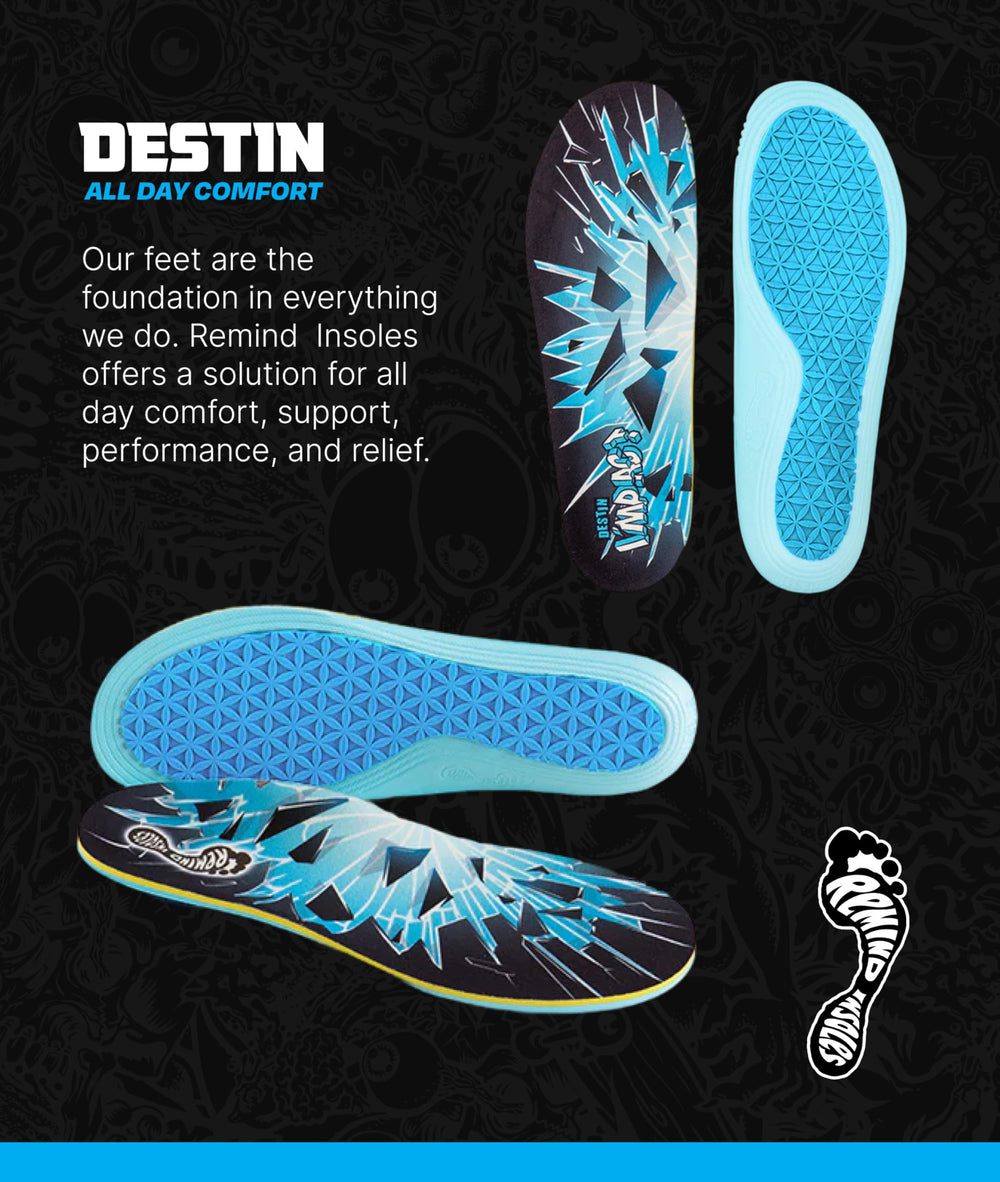 Remind Destin insole heel cushion protects during skiing and snowboarding