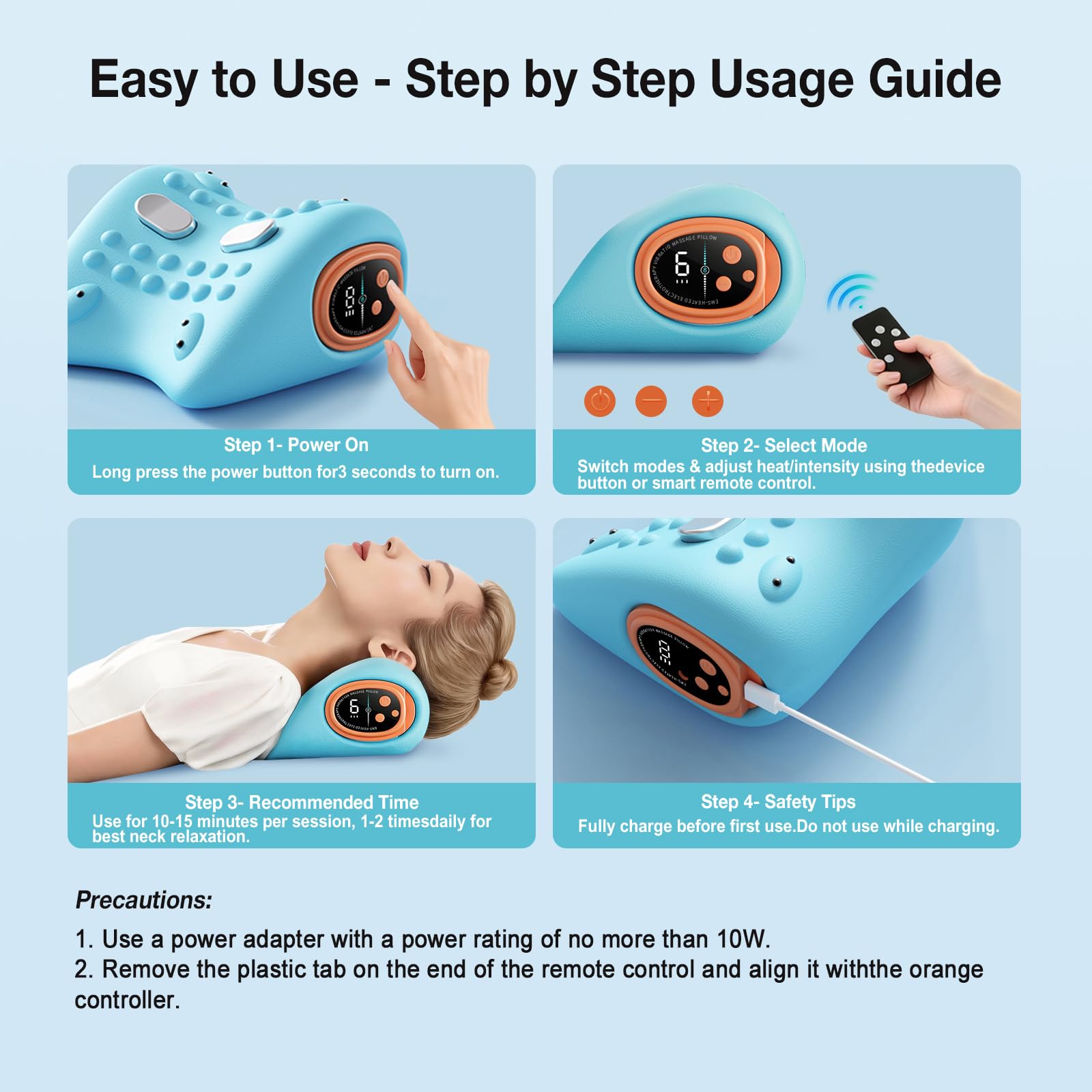 Remkove portable neck massager ideal for home, office, or travel.