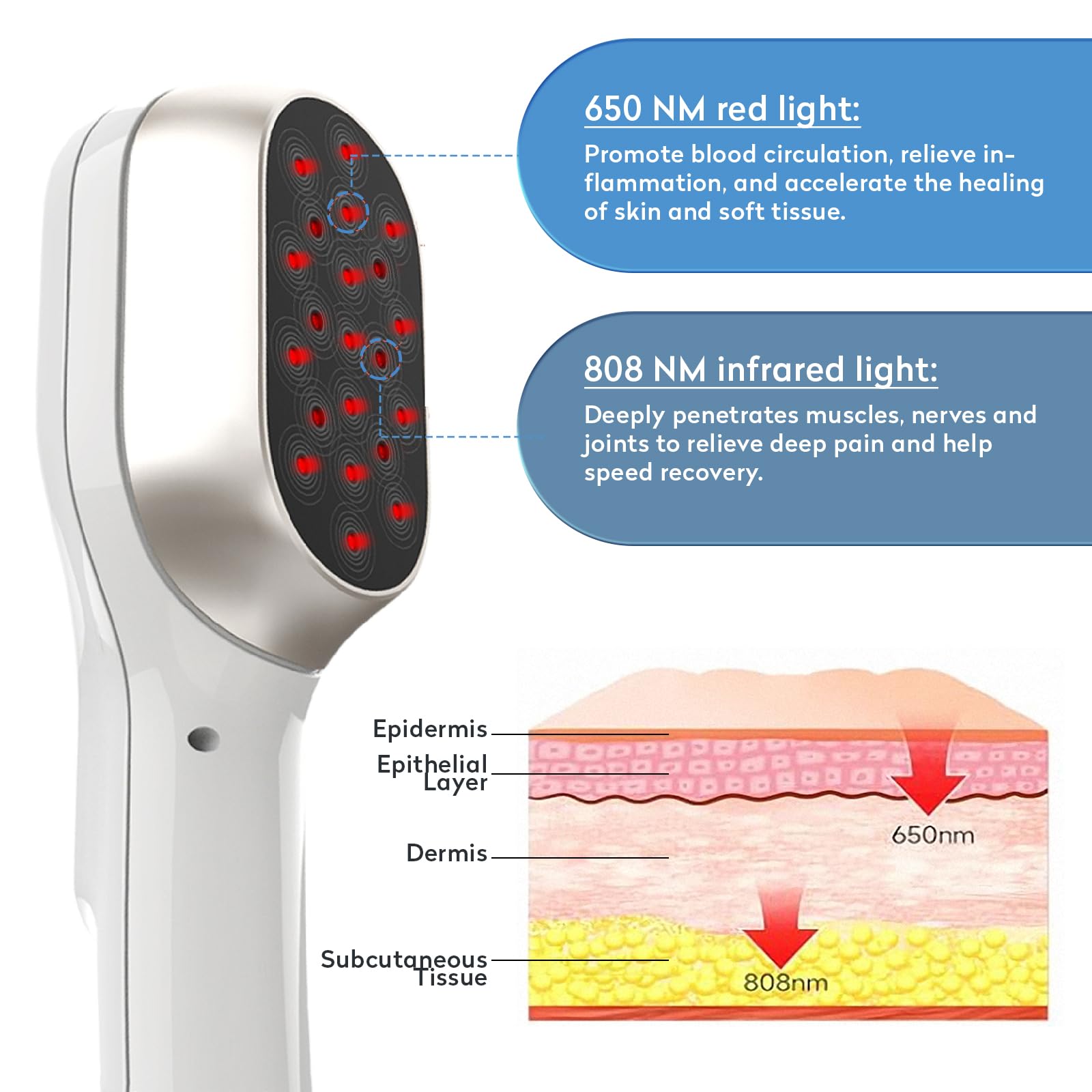 Remkove portable red light wand with long-lasting battery in use.