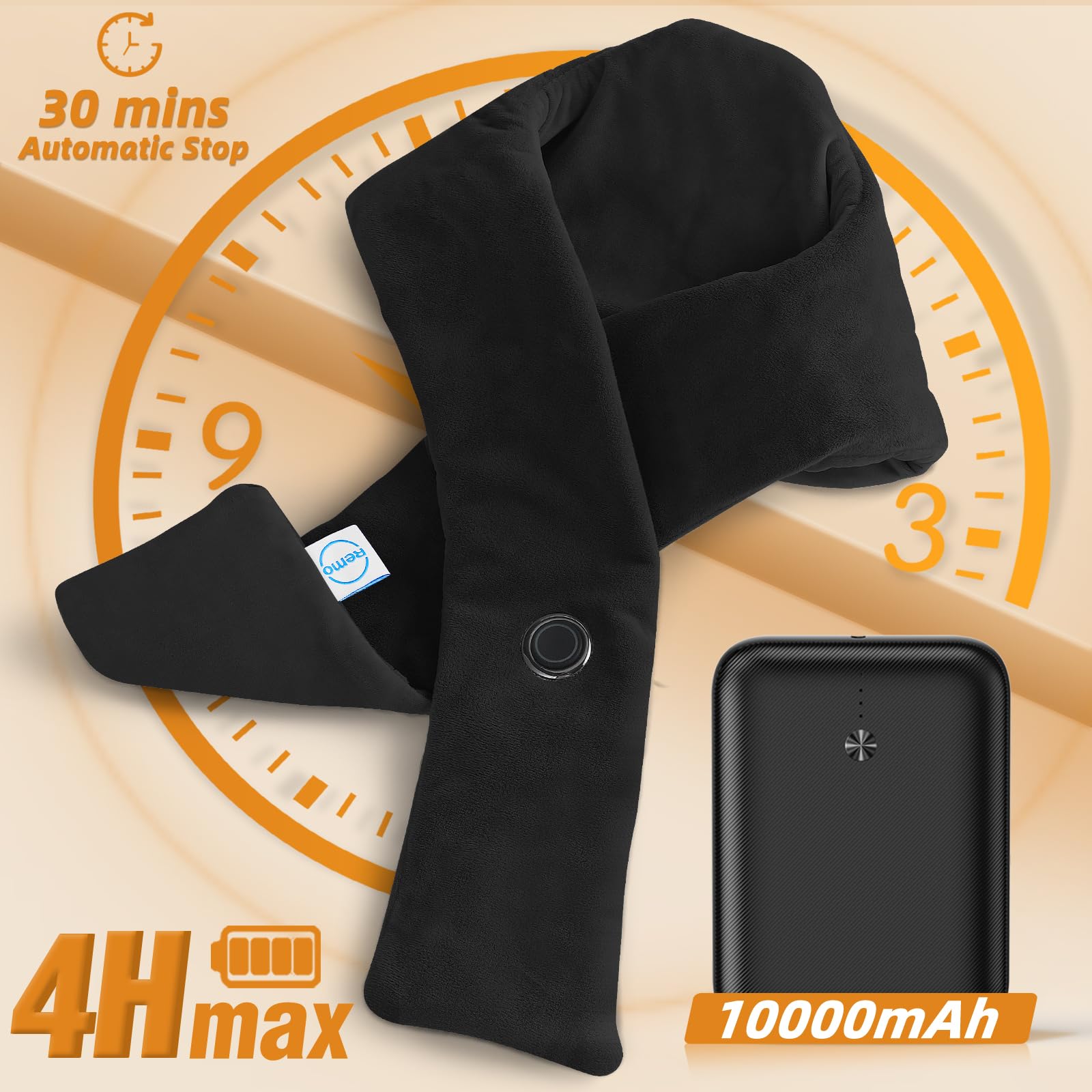 Remo neck heating pad washable design with detachable battery