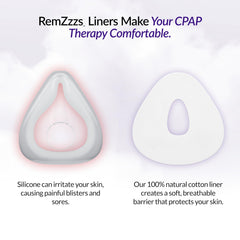 RemZzzs absorbent face liner material soaks moisture for smoother wear.