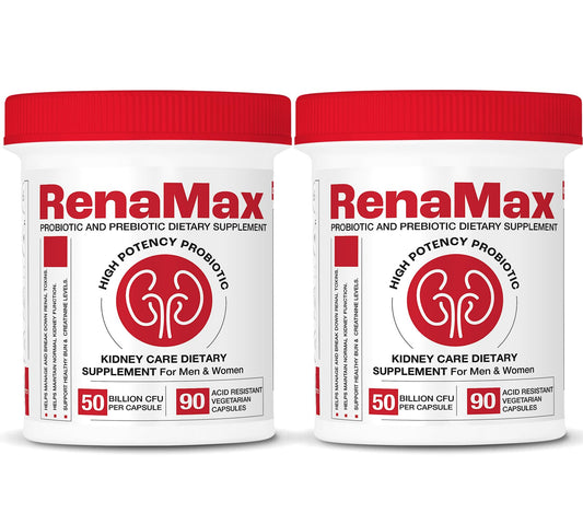 RENAMAX Kidney Restore bottle shown for daily kidney-friendly support.