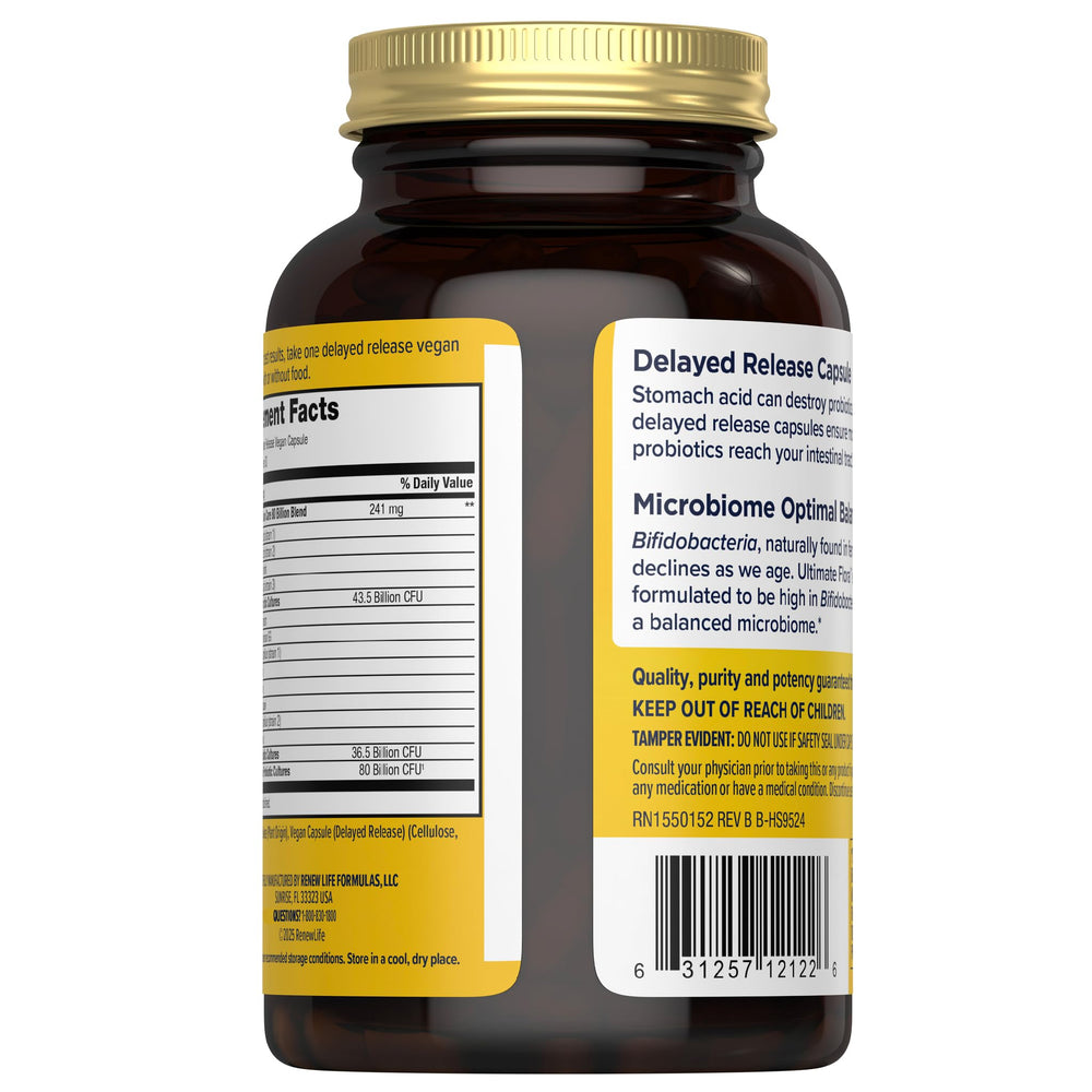 Renew Life Colon Care label emphasizes 80 billion CFU potency for gut health support.