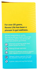 Shelf-stable Renew Life Colon Care packaging for convenient storage.