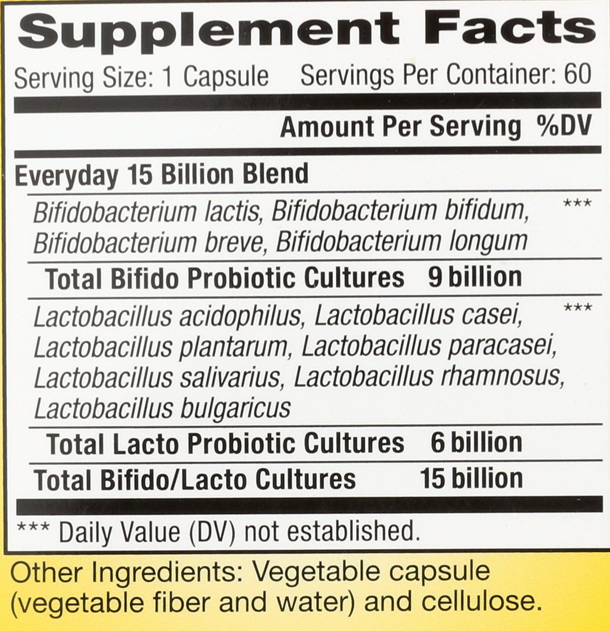 Gluten-free, dairy-free, soy-free formula from Renew Life probiotic label