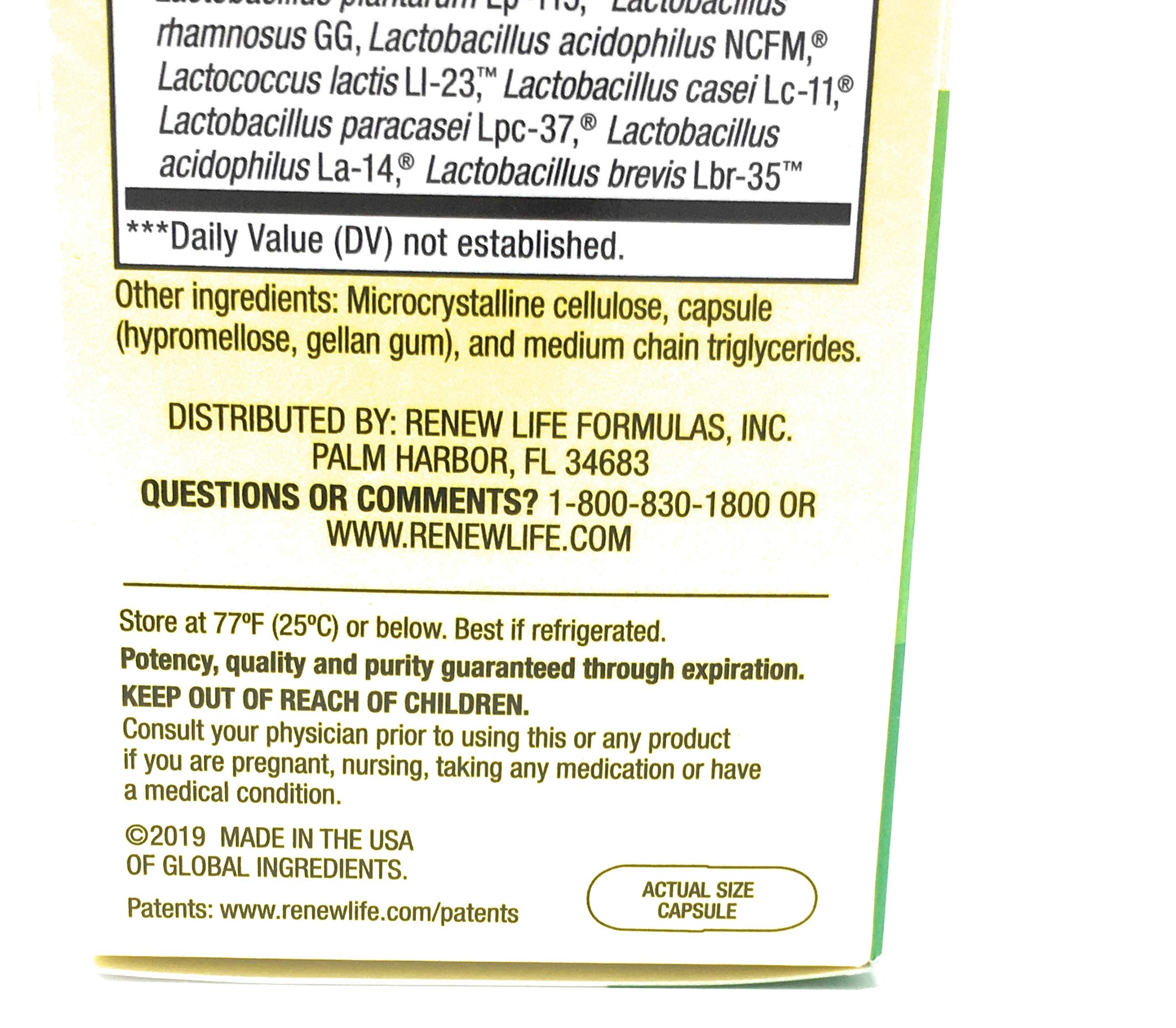 Renew Life Probiotic 30B UF capsule closeup highlighting easy swallow