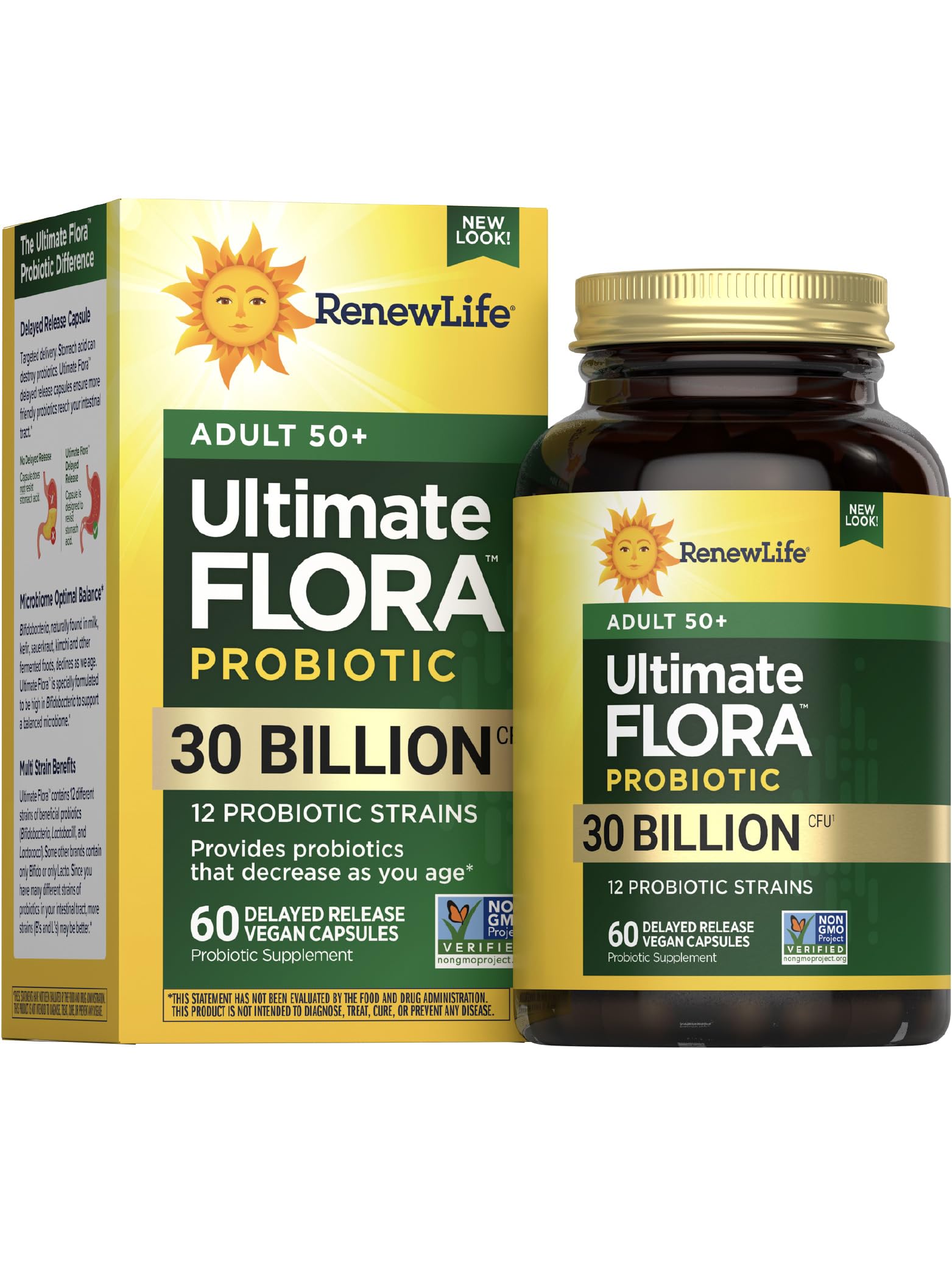 Renew Life Probiotic Adult 50 Plus bottle with 60 capsules for daily digestive support