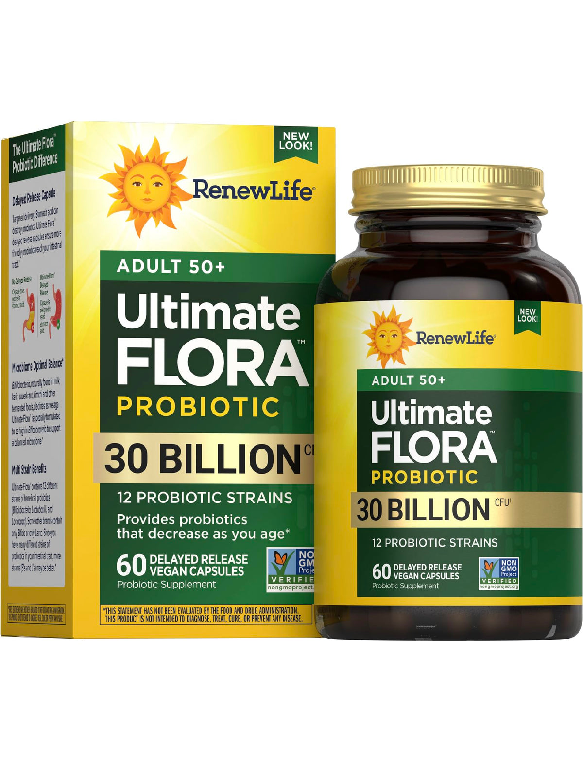 Renew Life Probiotic Adult 50 Plus bottle with 60 capsules for daily digestive support