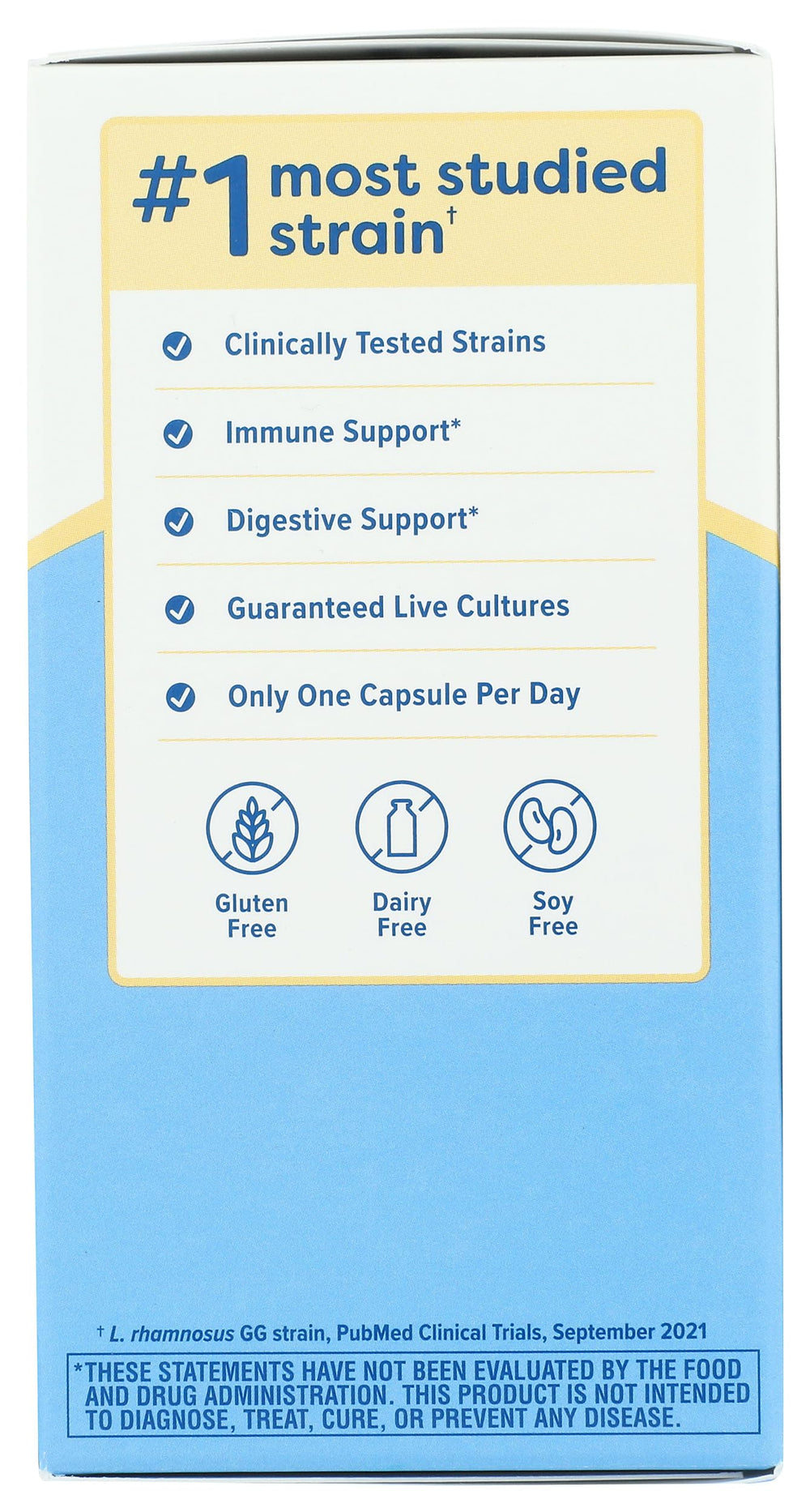 Renew Life Ultimate Flora bottle on shelf emphasizing shelf-stable probiotic packaging.