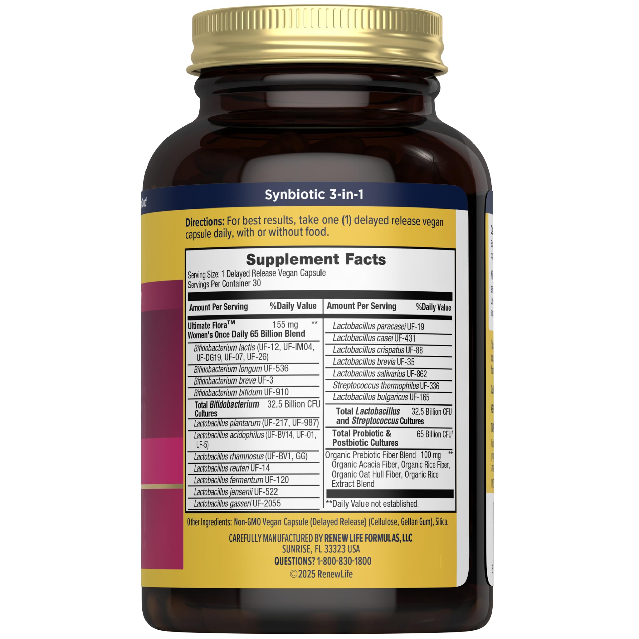 Renew Life Ultimate Flora Women delayed-release capsule delivering resilient gut delivery.