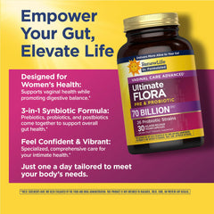 Renew Life Ultimate Flora Women ingredient list highlights Lactobacillus strains for vaginal health.
