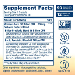 Close-up of Renew Life Women's Care capsules highlighting 25 Billion CFU per dose.